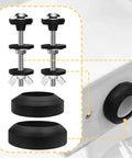 Heavy Duty Toilet Tank To Bowl Gasket Kit 2 Pack 2.75 Inch Bolts With Stainless Steel Nuts Washers Rubber Washers And Gasket Seals Fits Most 2 Inch And 3 Inch Flush Valve Openings For Leak Proof No Fuss Replacement, black rubber toilet tank bolts and gaskets