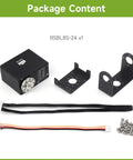 Beefy 85kg.cm Servo Motor RSBL85-24 With Aluminum Alloy Case, brackets, cables, and screws in package contents