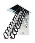 Slick Pull Down Attic Ladder Featuring Smooth Glide Telescopic Rails And Heavy Duty Antislip Base for stable access from the ceiling.