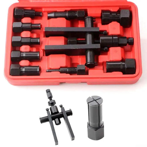 No Sweat Motorcycle Wheel Bearing Puller Set Featuring Ten Quick Grip Tools Sized Eight To Twenty Five Mm For Fast Inner Bearing Extraction Stored Inside A Rugged Carry Case Built For Garage Pros Craving Smooth Quick Repairs On Motorcycles