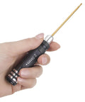 Precision 2.0Mm Phillips Screwdriver And 3.0Mm Nut Driver Set For 1 30 Scale RC Crawlers held in hand, featuring black aluminum grip and golden tip.