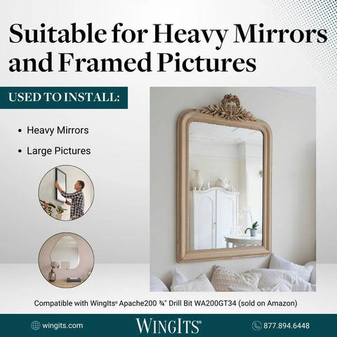 Master Anchor With Stainless Steel Hook Plate Bulk Pack 24 Pack for hanging heavy mirrors and pictures in drywall.