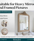 Image showing use of Master Anchor With Stainless Steel Hook Plate Bulk Pack 100 Pack for mounting heavy mirrors on hollow walls.