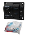 3 Way Bilge Pump Switch Panel For Boats Automatic Off Manual 12V 24V Marine Switch With Built In 15 Amp Circuit Breaker Float Switch Plug And Play Ready Durable Marine Electrical Control Panel, black
