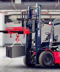 Heavy Duty 15 Ton Swivel Lifting Hook With Secure Latch Built Tough Like A Tank For Crane Or Forklift Use Drop Forged Alloy Steel hoisting a load with a forklift.