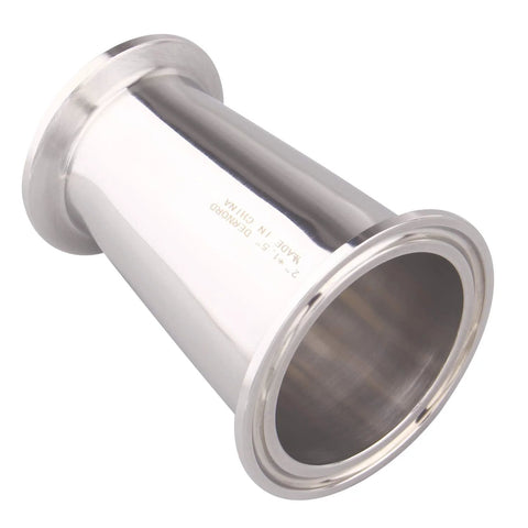 DERNORD stainless steel eccentric reducer tri-clamp sanitary fitting, 2 in x 1.5 in, SS304