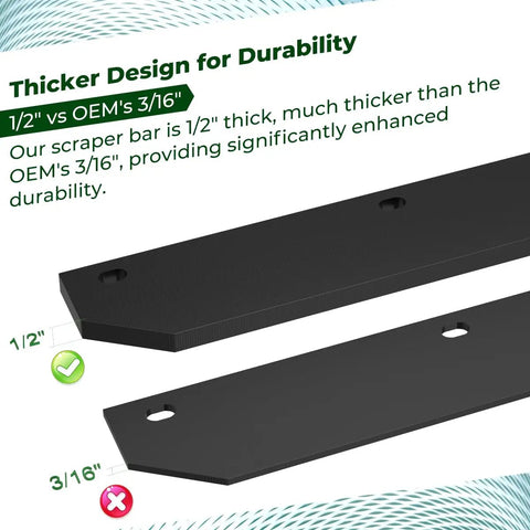 Half Inch Poly Cutting Edge Scraper Bar Replacement For 54 Inch John Deere Front Mount Snow Plow Blade M75679 Two Part Assembly