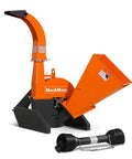 4 Inch PTO Powered 3 Point Wood Chipper Shredder Mulcher Attachment For Tractors Up To 45HP With PTO Shaft Included Model BX42S