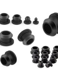 Heavy Duty Black Silicone Rubber T-Shape Snap-On End Caps Plugs Blank Tube Inserts Bungs For Hose Sealing High Temp Dust Proof Kit Assortment, assorted sizes
