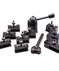 Quick Change Tool Post Set For Mini Lathe 6-9 Inch, Wedge Type, 11Pcs 250-000 Plus Extras 250-001 And 250-002, Steel Knurling Tool