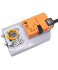 Heavy Duty Damper Actuator And Valve Controller shows orange design, 24V power connection, designed for industrial equipment and simple setup.