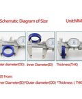 Premium Badass 5pcs ID 20 to 30 mm Durable Polyurethane Hydraulic Cylinder Oil Sealing Gaskets For UN Type And Radial Shaft Mechanical Seal 25X43X6mm Heavy Duty Kickass Style Keeps It Tight So You Will Not Forget Buying These Seals Right Now. Schematic size diagram showing OD, ID and thickness measurements in mm