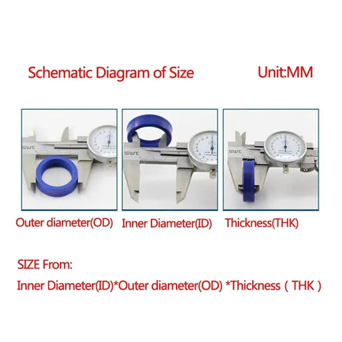 Premium Badass 5pcs ID 20 to 30 mm Durable Polyurethane Hydraulic Cylinder Oil Sealing Gaskets For UN Type And Radial Shaft Mechanical Seal 25X43X6mm Heavy Duty Kickass Style Keeps It Tight So You Will Not Forget Buying These Seals Right Now. Schematic size diagram showing OD, ID and thickness measurements in mm