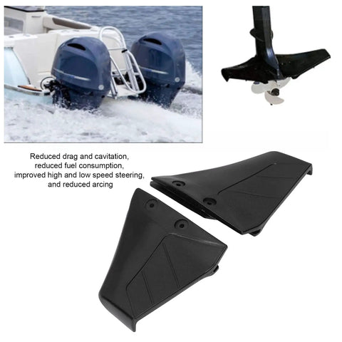 Hydrofoil Stabilizer For Outboard Motors 4-50HP ABS Plastic Black Fin Pair Of Stabilizers Boosts Your Boat Stability Reduces Drag
