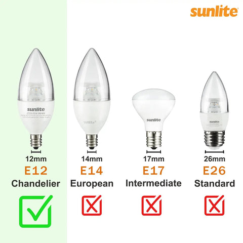Energy Saving LED Filament T8 Tubular Light Bulb 2W 25W Equivalent Candelabra E12 Base Dimmable Instant On 2700K chart