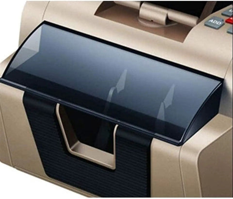 Close-up of the Heavy Hitter Cash Counter Machine With Smart Anti Fraud Bill Scanner and Crisp Lcd Screen.
