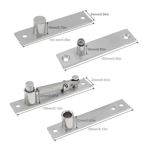 Heavy Duty Stainless Steel Door Pivot Hinge For Wood Doors Hidden 360 Degree Rotation Revolving Door Hardware dimensions