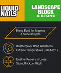 LN-905 Landscape Block Adhesive Low VOC 10 Oz Cartridge For Retaining Walls And Stonework Weather-Resistant seal description.