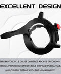 Universal Dope Motorcycle Cruise Control Throttle Lock Clamp shown in black ABS material with ergonomic design
