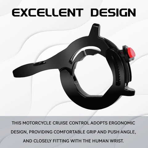 Universal Dope Motorcycle Cruise Control Throttle Lock Clamp shown in black ABS material with ergonomic design