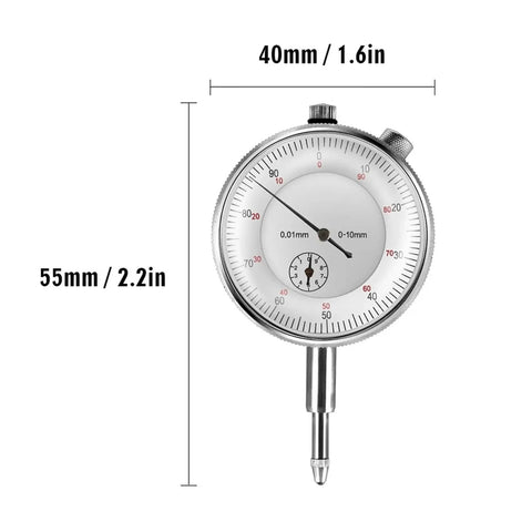 Pro Grade Dial Indicator With Magnetic Base Stand Dial Bore Gauge And Micrometer Tool Set For Precision Shaft Runout Shaft Thrust And Gear Backlash Measurement High Sensitivity Durable Gear Racks Easy To Use In Machine Shop Auto And Manufacturing 54mm dial, 0.01mm