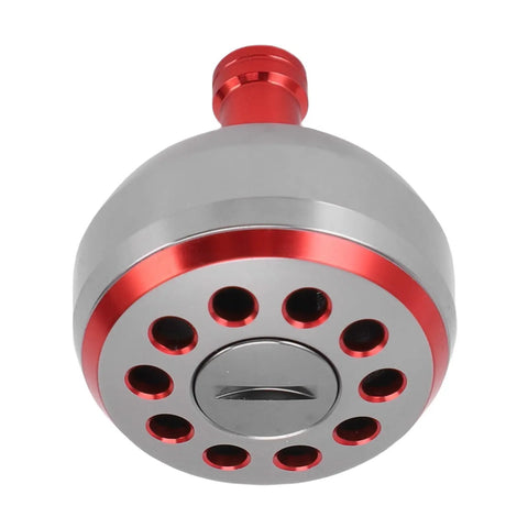Upgrade Your Sea Fishing Game With This Premium Red Aluminum Alloy Power Knob Featuring Anti Slip Grip And 38mm Ergonomic Design For Sad Baitcasting Reels To Dominate Saltwater Adventures Today. front view red aluminum 38mm fishing reel power knob
