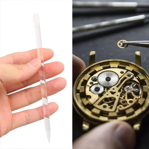 Pro Grade Watch Movement Installation Rod And Cleaning Stick Kit For Watchmakers, ABS Plastic Dial Repair Tool, Dual End Cleaning Rods, 140mm Length.