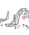 Schematic of auto body parts for 50 Pack Fender Liner Screws For Honda Acura BMW Wheelhouse Splash Shield SEMS Phillips Truss Head Black E Coat Fasteners For Auto Body Replacement Compatible With Accord ILX RDX TL TSX 90114SE0000