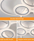 30.5 Inch Acrylic LED Ring Ceiling Light Fixture Dimmable Flush Mount Chandelier for Bedroom Kitchen Living Room