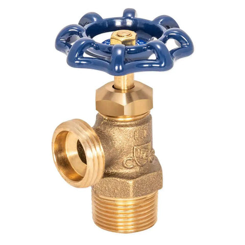 Boiler Drain Valve Brass Three Quarter Inch MIP To Three Quarter Inch MHT For Sediment Flush