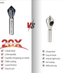 ColumPRO TiAlN cobalt single-end countersink bit with 1/2 in shank, 82-degree for metal and wood; two bits shown