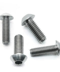 Front view: 4 pcs titanium alloy button-head hex socket screws, metric M2–M4, TC4 GR5