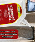 Heavy Duty Concrete Crack Filler And Dense Mineral Weed Barrier Joint Sealer For Patios And Pavers dispensing on stone edge