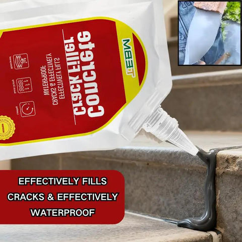 Heavy Duty Concrete Crack Filler And Dense Mineral Weed Barrier Joint Sealer For Patios And Pavers dispensing on stone edge