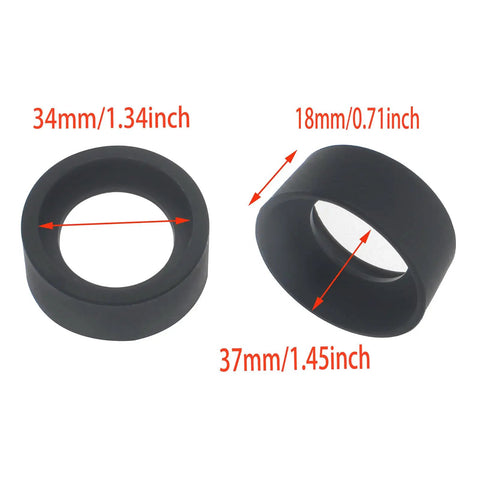 Two Pack Soft Rubber Eyepiece Covers And Eye Cup Guards For 32 To 36 Millimeter Stereo Microscopes And Telescopes Blocks Stray Light Boosts Comfy Fit Durable Rubber, 34mm black rubber guard