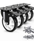 Heavy Duty 5 Inch Swivel Caster Wheel Set Of Four With Dual Locking Brakes And Bulletproof Polyurethane Treads for tool carts.