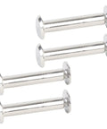 Rivet Nuts Kit M4 60 Piece Stainless Steel Fastener Set With 30 Rivets And 30 Screws Flat Round Head 9.5mm Handy Do It All Hardware For DIY Projects Leather Metal And Auto stainless steel rivets close-up