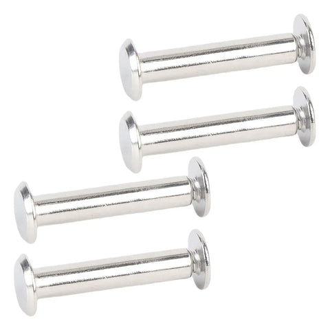 Rivet Nuts Kit M4 60 Piece Stainless Steel Fastener Set With 30 Rivets And 30 Screws Flat Round Head 9.5mm Handy Do It All Hardware For DIY Projects Leather Metal And Auto stainless steel rivets close-up