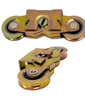 Two Pack 1-1/4 Inch Heavy Duty Gliding Patio Door Tandem Rollers Replacement Wheels For Sliding Doors With Universal Fit For Similar 1-1/4 Inch Tracks Durable Steel Construction And Easy Install With Four Locking Tabs No Top Holes