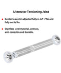 Beefy 7 Inch Heim Joint Adjustable Alternator Bracket For SBC And BBC V8 Engines, Fits Chevy 350 And 454, Ford And Mopar Compatibility, 7.5 To 9 Inch Range, Heavy Duty Aluminum, Easy Install, Keeps Belts Tight And Aligned. stainless steel adjuster rod, 7.5-9 in