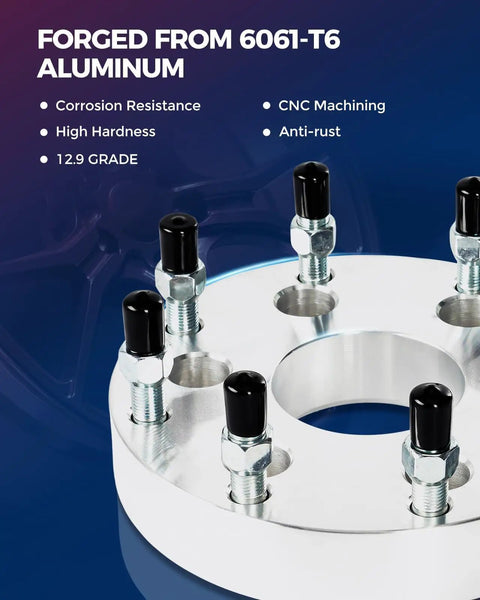 One Inch Thick Wheel Adapters Lug Centric Bolt Pattern Converter For 5x4.5 To 5x5.5 Hub Setup beefy aluminum build showing 6061-T6 aluminum detail.