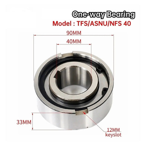 Sprag Clutch Bearing ASNU40 40x90x33mm With Keyway for Industrial Drives Built Tough Hardened Steel Precision Machined Secure Keyed Fit in Mechanical Transmission Systems