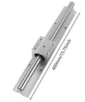 2 Pack SBR12 Linear Rails 400mm With Four SBR12UU Carriage Blocks Beefy Heavy Duty Linear Guide Kit For DIY CNC Routers Lathes Mills And Automated Machines, 400mm rail