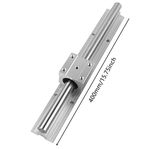 2 Pack SBR12 Linear Rails 400mm With Four SBR12UU Carriage Blocks Beefy Heavy Duty Linear Guide Kit For DIY CNC Routers Lathes Mills And Automated Machines, 400mm rail