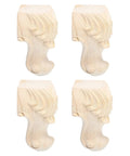 Four Pack Rustic Wooden Table Legs With Classic Grain For Dressers Cabinets And Sofas Heavy Duty Support Easy Install