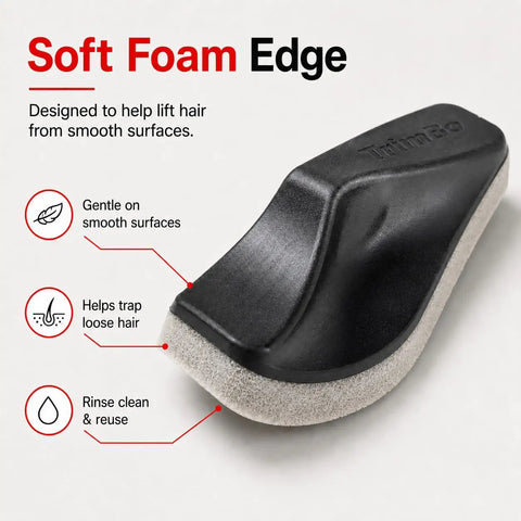Beard Hair Catcher Sponge For No Mess Sinks And Bathroom Cleanup Mens Grooming Bar Sponge Hair Free Countertop Tool Easy Wipe And Rinse displayed on a white background showing soft foam edge design.