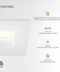 Sleek One Inch Led Recessed Downlights With Junction Box, 5 Switchable Color Modes, High Cri 90 Plus, 7 Watt Hella Bright Triac Dimmable Anti Glare Ic Rated Square Ceiling Spotlights, Etl Certified White 24 Pack features and specifications