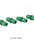 Grab This Awesome Expandable Garden Hose Repair Kit With Four Dual Quick Connectors For 5/8 And 3/4 Pipe Fixes Stops Leaks On 25 To 100ft Green Hoses Instantly For Your Outdoor Sprinkler Systems Now, four green plastic hose connectors 1.18 x 1.18 x 2.68 in