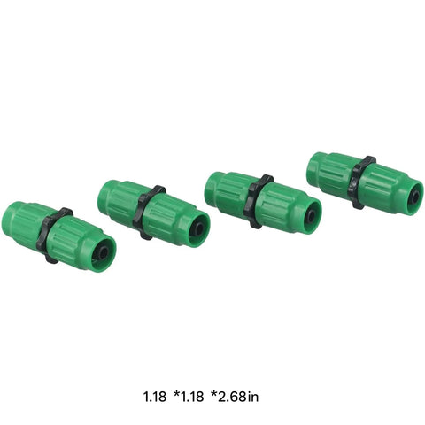 Grab This Awesome Expandable Garden Hose Repair Kit With Four Dual Quick Connectors For 5/8 And 3/4 Pipe Fixes Stops Leaks On 25 To 100ft Green Hoses Instantly For Your Outdoor Sprinkler Systems Now, four green plastic hose connectors 1.18 x 1.18 x 2.68 in