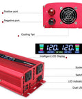 Toss This Bad Boy Under Your Hood Or Dash To Convert 12V To 110V 120V AC With A Rock Solid 1500W Continuous Load And 3000W Surge Peak For Reliable Power Juice On The Go - 12V to 120V power inverter with LCD display and dual sockets.